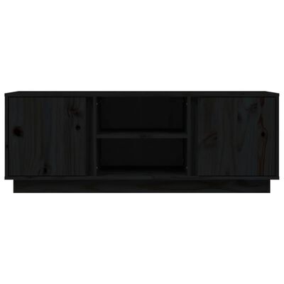 vidaXL tv-bord 110x35x40,5 cm massivt fyrretræ sort