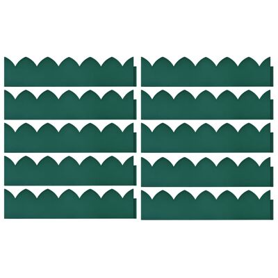 vidaXL plænekanter 10 stk. 65x15 cm PP grøn