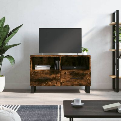 vidaXL tv-bord 80x36x50 cm konstrueret træ røget egetræsfarve
