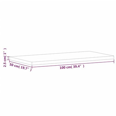 vidaXL bordplade til badeværelse 100x50x2,5 cm massivt bøgetræ