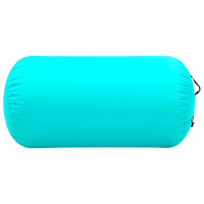 vidaXL oppustelig gymnastikrulle med pumpe 120x75 cm PVC grøn