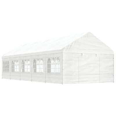 vidaXL pavillon med tag 11,15x4,08x3,22 m polyethylen hvid