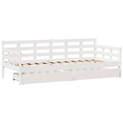 vidaXL daybed med skuffer 80x200 cm massivt fyrretræ hvid