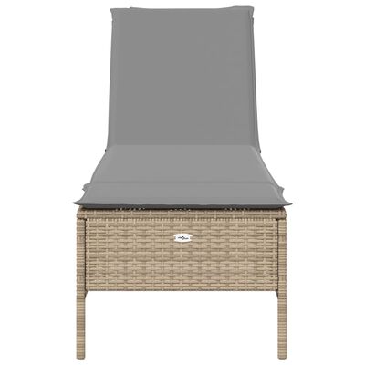 vidaXL liggestol med hynde polyrattan beige