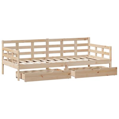 vidaXL daybed med skuffer 80x200 cm massivt fyrretræ