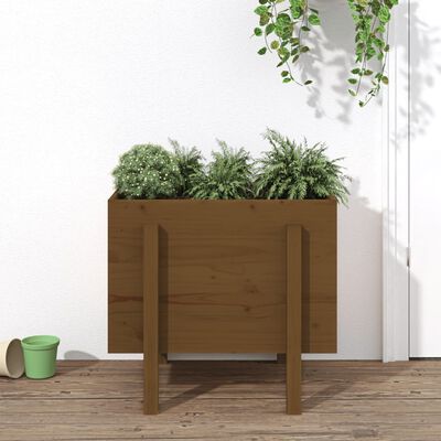 vidaXL plantekasse 62x50x57 cm massivt fyrretræ gyldenbrun