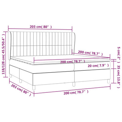 vidaXL kontinentalseng med madras 200x200 cm stof sort