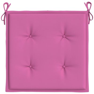 vidaXL hynder til havestol 4 stk. 40x40x3 cm stof pink