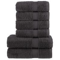 vidaXL håndklæder 6 stk. Premium 600 g/m2 100 % bomuld antracit