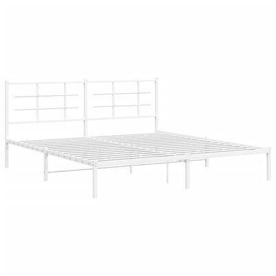 vidaXL sengeramme med sengegavl 183x213 cm metal hvid