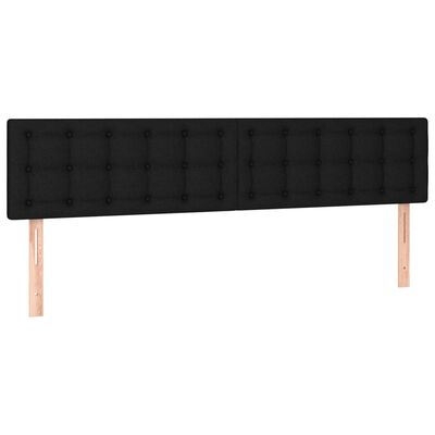 vidaXL sengegavl med LED-lys 180x5x78/88 cm stof sort