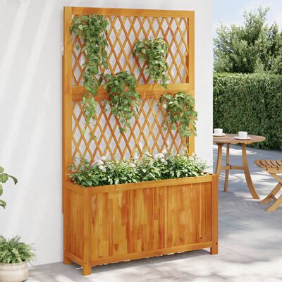 vidaXL plantekasse med espalier 100x32x165 cm massivt akacietræ