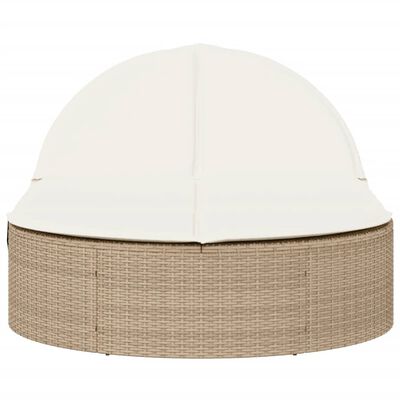 vidaXL solseng med hynder polyrattan beige