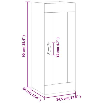 vidaXL vægskab 34,5x34x90 cm sonoma-eg