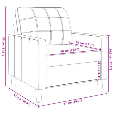 vidaXL lænestol 60 cm velour Blå