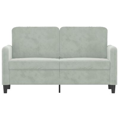 vidaXL 2-personers sofa 120 cm velour lysegrå