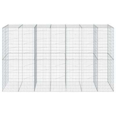 vidaXL gabionkurv med cover 350x100x200 cm galvaniseret jern