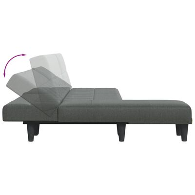 vidaXL L-formet sovesofa 255x140x70 cm stof mørkegrå