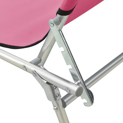 vidaXL foldbar liggestol med baldakin aluminium pink