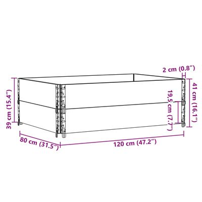 vidaXL plantekasse 120x80 cm massivt fyrretræ sort