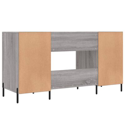 vidaXL skrivebord 140x50x75 cm konstrueret træ grå sonoma-eg