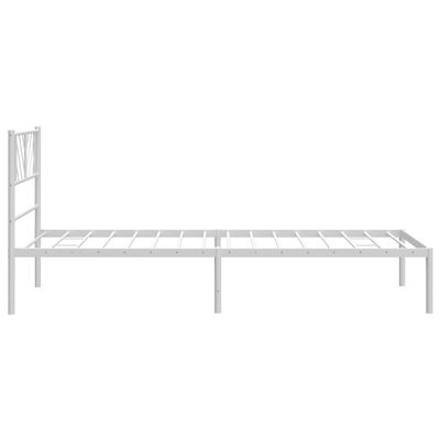 vidaXL sengeramme med sengegavl 80x200 cm metal hvid