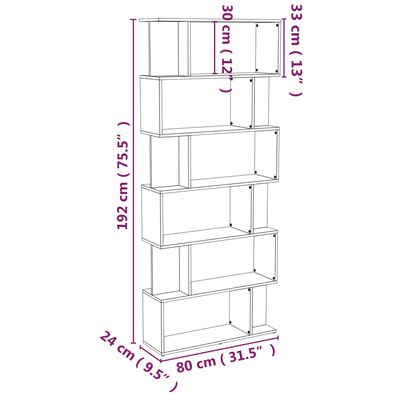 vidaXL bogreol/rumdeler 80x24x192 cm konstrueret træ røget egetræ