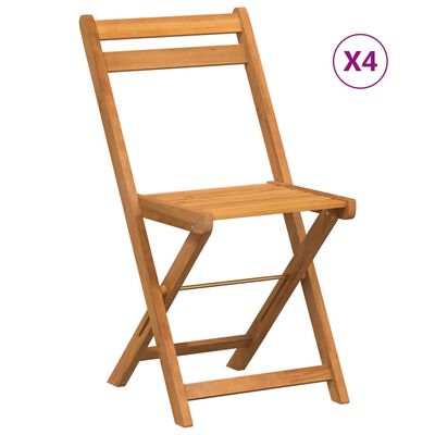 vidaXL foldbare bistrostole 4 stk. massivt akacietræ