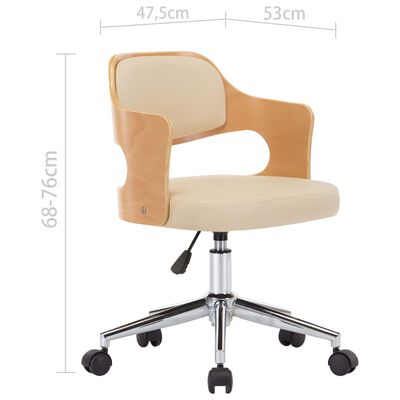 vidaXL drejelige spisebordsstole 4 stk. bøjet træ og kunstlæder creme