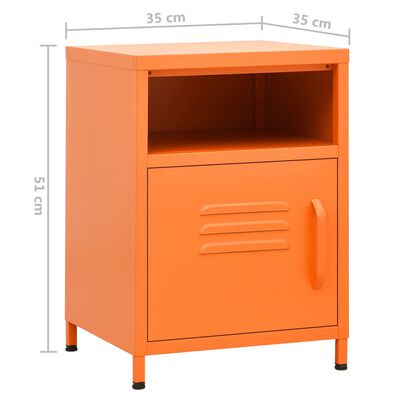 vidaXL natborde 2 stk. 35x35x51 cm stål orange