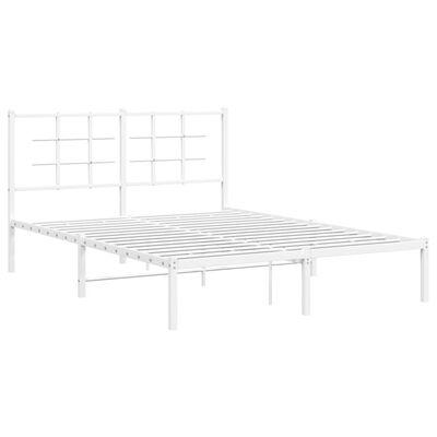 vidaXL sengeramme med sengegavl 140x200 cm metal hvid