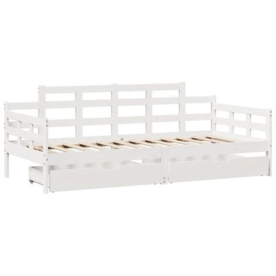 vidaXL daybed med skuffer 80x200 cm massivt fyrretræ hvid