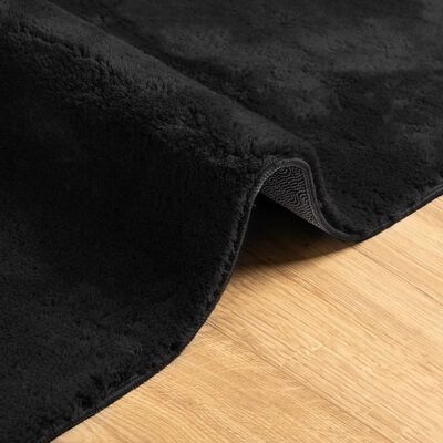 vidaXL gulvtæppe HUARTE 120x170 cm kort luv og vaskbart sort