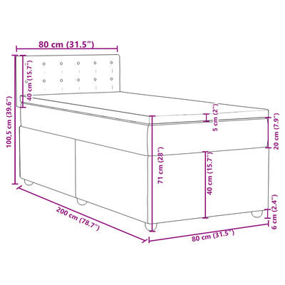 vidaXL kontinentalseng med madras 80x200 cm stof blå