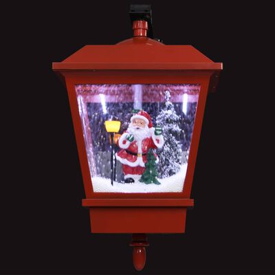 vidaXL julelampe med LED-lys og julemand 40x27x45 cm rød