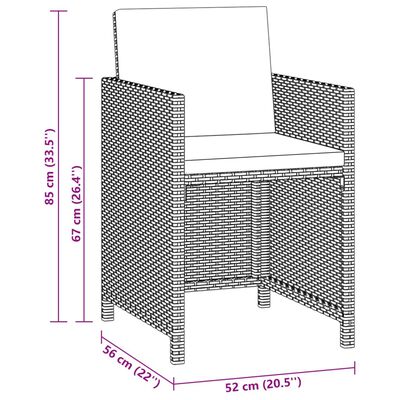 vidaXL spisebordssæt til haven 5 dele med hynder polyrattan beige