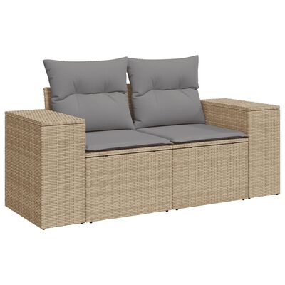 vidaXL sofasæt til haven 5 dele med hynder polyrattan beige