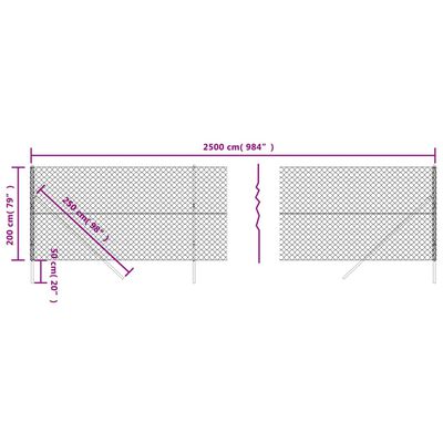 vidaXL trådegn 2x25 m grøn