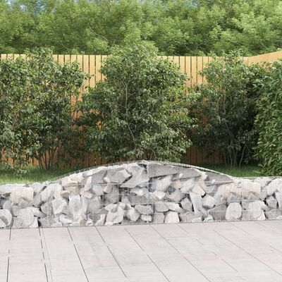 vidaXL buede gabionkurve 2 stk. 400x30x40/60 cm galvaniseret jern