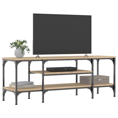 vidaXL tv-bord 121x35x45 cm konstrueret træ og jern sonoma-eg