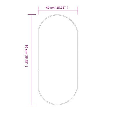 vidaXL vægspejl 90x40 cm oval guldfarvet