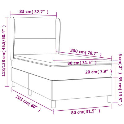 vidaXL kontinentalseng med madras 80x200 cm fløjl lyserød