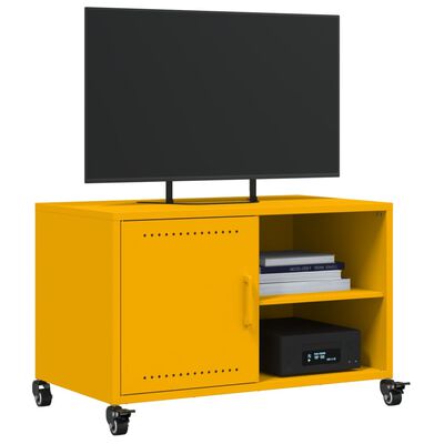 vidaXL tv-bord 68x39x43,5 cm koldvalset stål sennepsgul