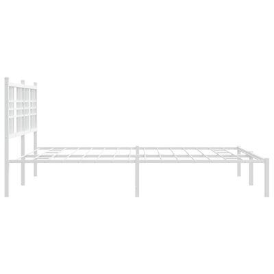 vidaXL sengeramme med sengegavl 160x200 cm metal hvid