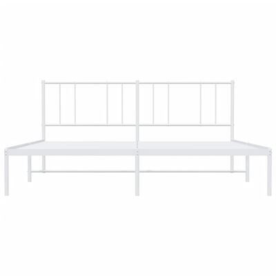 vidaXL sengeramme med sengegavl 183x213 cm metal hvid