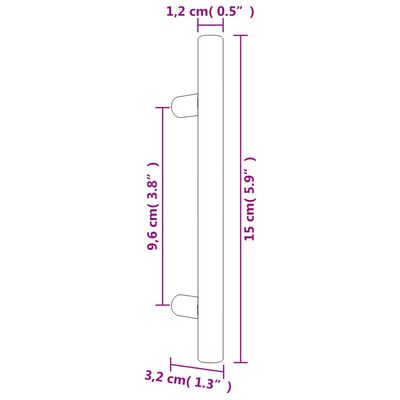 vidaXL skabshåndtag 10 stk. 96 mm rustfrit stål guldfarvet