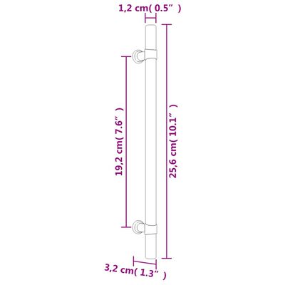 vidaXL skabshåndtag 20 stk. 192 mm rustfrit stål sort