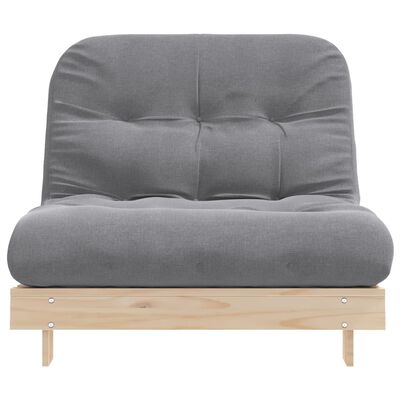 vidaXL futon med madras 100x206x11 cm massivt fyrretræ