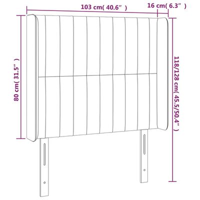 vidaXL sengegavl med LED-lys 103x16x118/128 cm stof grøn