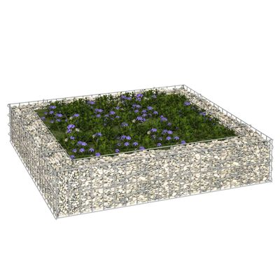 vidaXL gabion-højbed 100x100x20 cm galvaniseret stål